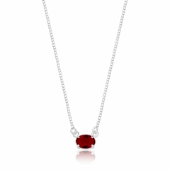 Gargantilha veneziana com pingente ponto de luz vermelho de PRATA 925
