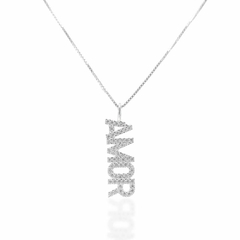 Gargantilha com pingente amor cravejado PRATA925