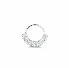 Piercing argola cravejada de PRATA