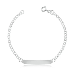 Pulseira com plaquinha adulto de PRATA