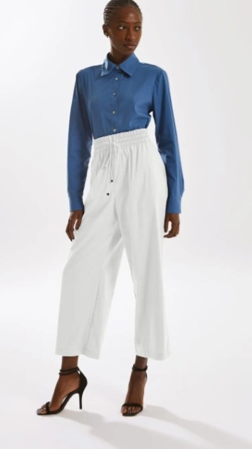 CALCA IÓDICE RETA CÓS ALTO BOLSO FACA OFF WHITE