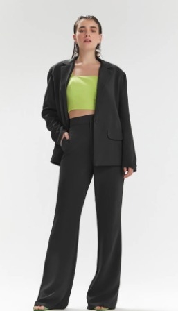 CALCA IÓDICE FLARE CÓS ALTO BOLSO FACA PRETO