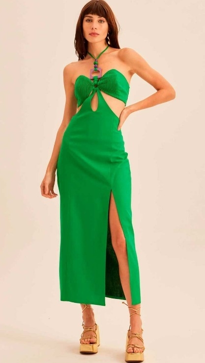 VESTIDO FRENTE ÚNICA SUPER MIDI LANÇA PERFUME