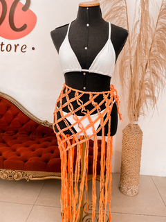 SAIA MACRAMÉ ASSIMETRICA LARANJA