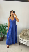 VESTIDO LONGO LAISE ALÇA AZUL (COD 4066) (M) - comprar online