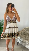 VESTIDO BOHO CURTO ALÇA BRANCO COM PRETO (COD 340) - comprar online
