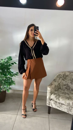 BLUSA CAMISA MANGA LONGA BABADO COD L20639 na internet