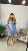 VESTIDO CURTO ALÇA AZUL BEBE BOTOES