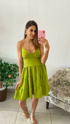 VESTIDO CURTO ALÇA DUNA LISO (U) - loja online