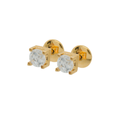 Brinco Caixa com Zircônia Ouro18k