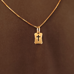 Pingente com Cruz Vazada ouro 18k - comprar online