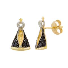 Brinco Nossa Senhora Aparecida em ouro 18K