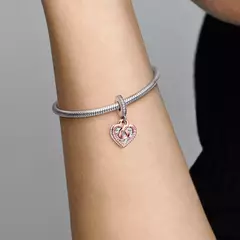 Charm Pendente Coração e Infinito em Dois Tons na internet