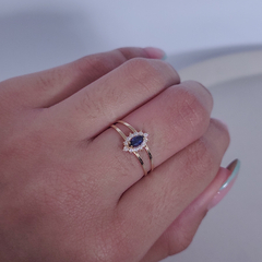 Anel Formatura Navete Azul em ouro 18k - comprar online