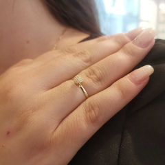 Anel Chuveiro Coração Zircônia Ouro 18k - loja online