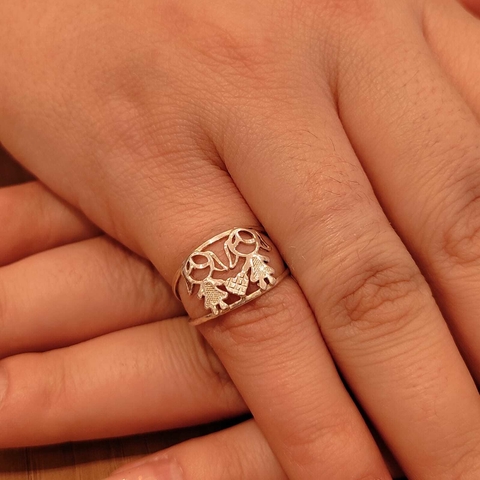 Anel 2 meninas em Prata