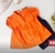 Conjunto MENINA Bebê Blusa Laranja e Calça Jeans