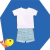 Conjunto MENINO BEBÊ Bata e Bermuda Verde Listrada - 1983
