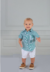 Conjunto MENINO BEBÊ MG Curta Social Lista Verde - 85145