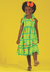 Vestido MENINA INFANTIL Alças Quadriculado Florido Verde - 85012