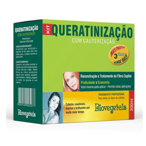 Kit Queratinização com Cauterização Biovegetais Trihair 300ml