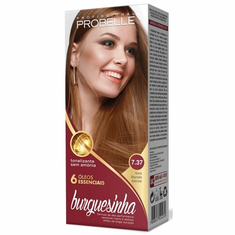Tonalizante Burguesinha 7.37 Louro Dourado Marrom Probelle 50ml