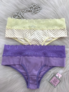 0142 Calcinha tanga algodão pala larga - comprar online