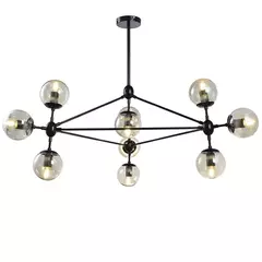 Colgante quinn negro 10luces - comprar online
