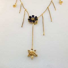 Gargantilha Flor Azul em Prata 925 - comprar online