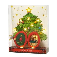 MEU NATAL LUZ casa de bonecas de madeira em miniatura COM NEVE, luz de led. VARIOS TEMAS! - comprar online