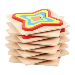Tangram tetris quebra-cabeça de madeira 3d colorido - comprar online