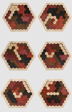 Tangram tetris quebra-cabeça de madeira 3d colorido - comprar online