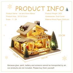 MEU NATAL LUZ casa de bonecas de madeira em miniatura COM NEVE, luz de led. VARIOS TEMAS! na internet