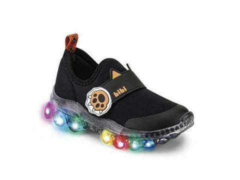 Tênis Infantil de Luz Bibi Roller Celebration 2.0 Preto/Fire