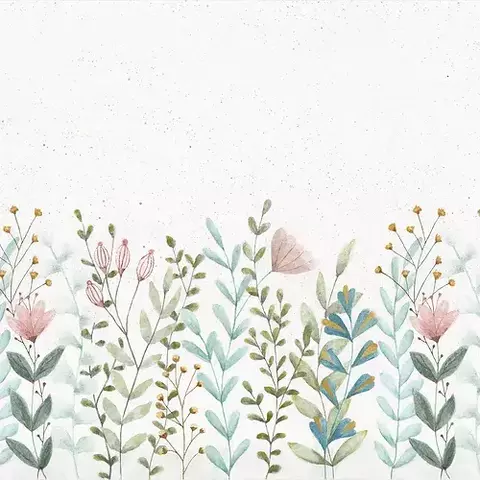 Painel de Parede Celulose Barrado Floral Encantado