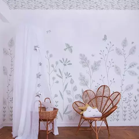 Painel de Parede Celulose Jardim Porcelana Verde