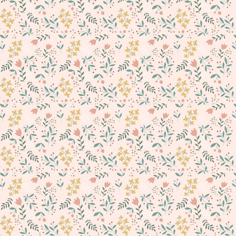 Papel de Parede Celulose Floral Cute Rosa