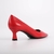 SCARPIN VERMELHO SALTO BAIXO COURO - Dona Santa