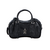 BOLSA GRANDE EM COURO PRETO COM CADEADO DECORATIVO E ALÇA CROSSBODY