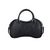 BOLSA GRANDE EM COURO PRETO COM CADEADO DECORATIVO E ALÇA CROSSBODY - Dona Santa