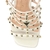 SANDÁLIA GLADIADORA TACHAS SALTO BLOCO ALTO BRANCO GELO
