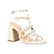 SANDÁLIA GLADIADORA TACHAS SALTO BLOCO ALTO BRANCO GELO