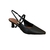 SLINGBACK METALIZADO PRETO SALTO MÉDIO COURO