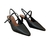 SLINGBACK METALIZADO PRETO SALTO MÉDIO COURO - loja online