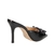 SANDÁLIA MULE PEEP TOE SALTO ALTO PRETA na internet