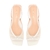 SANDÁLIA DE SALTO BAIXO EM COURO OFF WHITE COM TELA - loja online