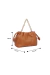 BOLSA SLOUCH MÉDIA COM ALÇA DE CORRENTES EM COURO CARAMELO - comprar online
