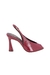 SCARPIN PEEP TOE EM COURO MARSALA FECHAMENTO SLINGBACK E SALTO ALTO FLARE - Dona Santa
