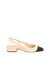 SCARPIN SLINGBACK EM COURO BEGE NATA COM SALTO BLOCO BAIXO na internet