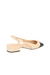 SCARPIN SLINGBACK EM COURO BEGE NATA COM SALTO BLOCO BAIXO - Dona Santa